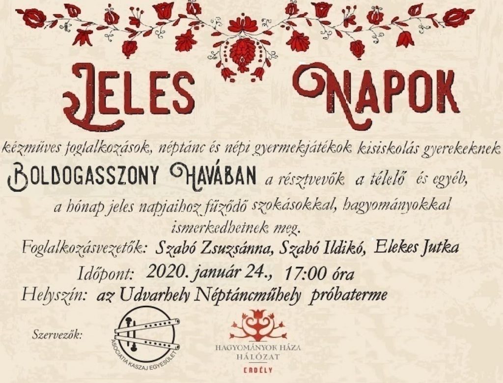 Jeles napok Boldogasszony havában - Január 24.